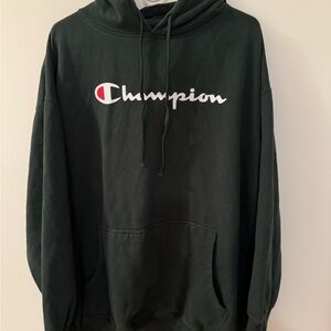 Champion Men's Green Hoodie Sweater